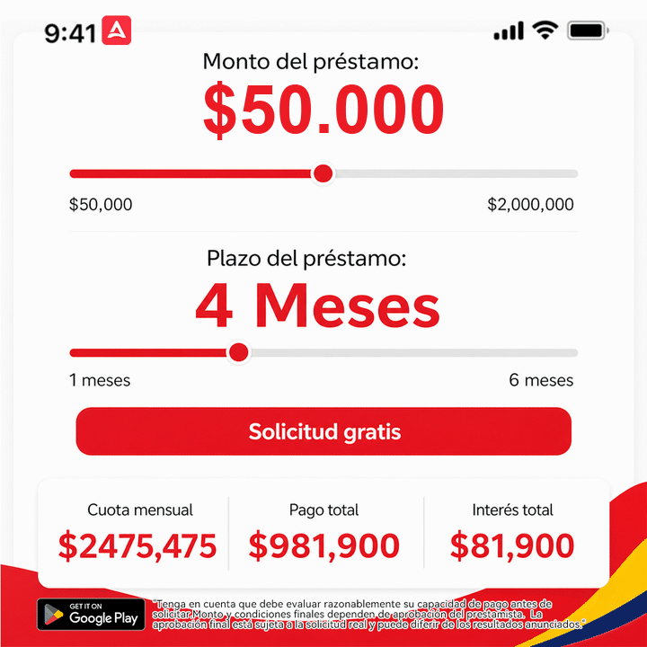 Simulación de préstamo Apoyoya